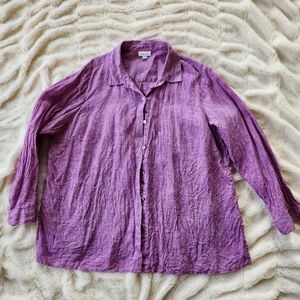 J. Jill Love line size XL purple full button down long sleeves collar si…